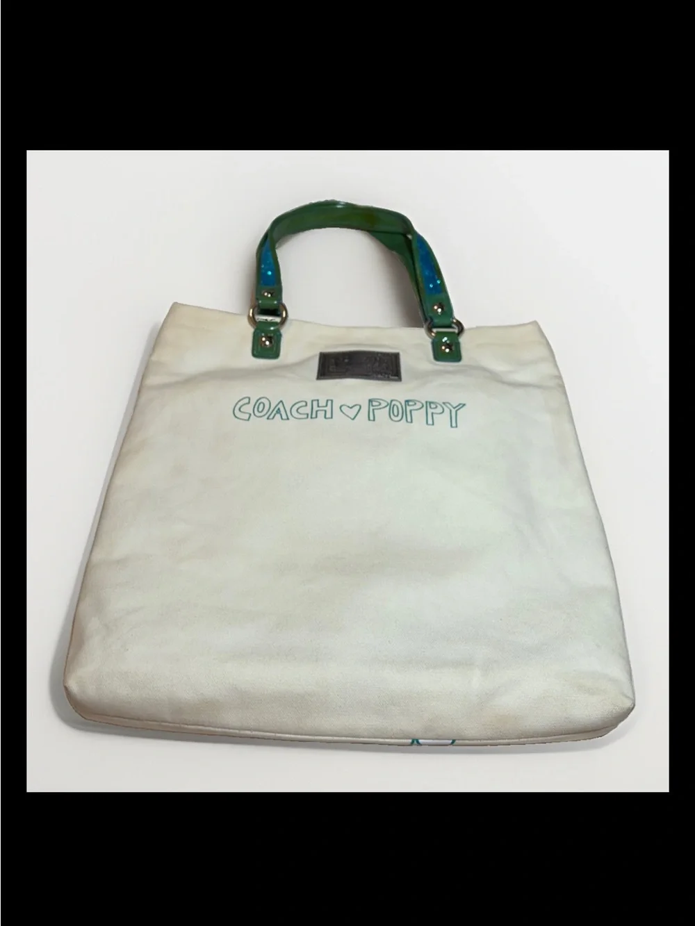 Coach Poppy-Chan “MINTY” Canvas Glam Tote, LIMITED EDITION 2009 Style: (14717)